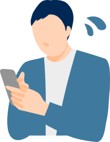 スマホを見る男性のイラスト